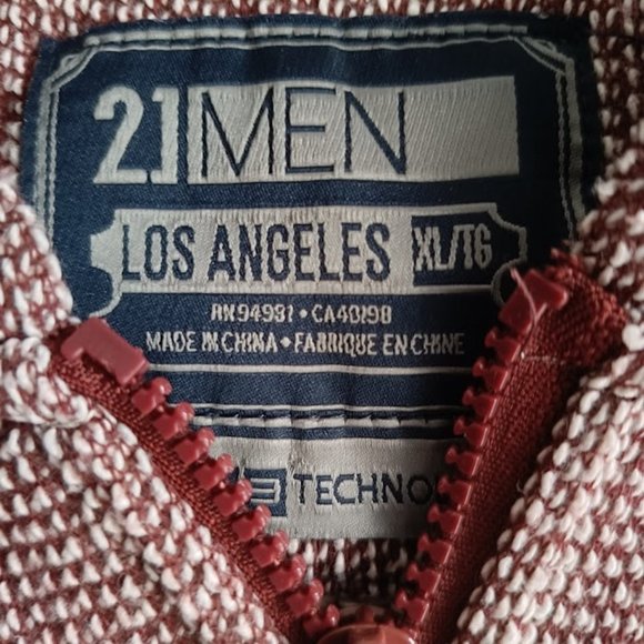 XL 👕Men’s Full-zip Hoodie in Dark Red - Picture 3 of 6